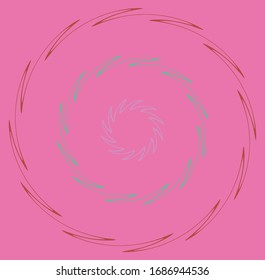 Espiral monomotor, multicolor y colorida, giratoria, giratoria. Torsión cíclica, circular y radial, giro radiante, forma voluta sobre fondo coloreado, fondo