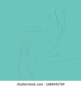 Single mottled, multi-color and colorful spiral, swirl, twirl element. Twisted cyclic, circular and radial, radiating whorl, volute shape over colored backdrop, background
