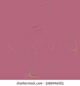 Single mottled, multi-color and colorful spiral, swirl, twirl element. Twisted cyclic, circular and radial, radiating whorl, volute shape over colored backdrop, background