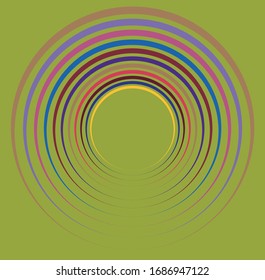 Single mottled, multi-color and colorful spiral, swirl, twirl element. Twisted cyclic, circular and radial, radiating whorl, volute shape over colored backdrop, background