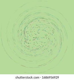 Single mottled, multi-color and colorful spiral, swirl, twirl element. Twisted cyclic, circular and radial, radiating whorl, volute shape