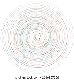 Espiral monomotor, multicolor y colorida, giratoria, giratoria. Torsión cíclica, circular y radial, forma radiante, voluta