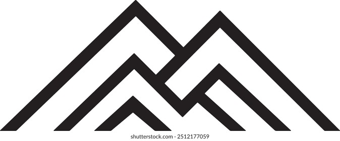 Single mountain silhouette. Mountain vector. Mountain silhouette - vector icon on white background