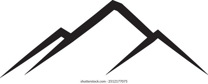 Silhueta de montanha única. Vetor de montanha. Silhueta de montanha - ícone vetorial no fundo branco