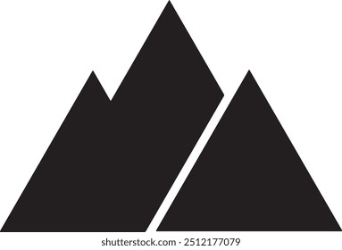 Single mountain silhouette. Mountain vector. Mountain silhouette - vector icon on white background