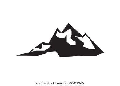 Single mountain silhouette. Mountain vector. Mountain silhouette - vector icon on white background