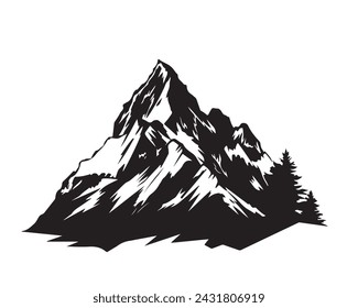 silueta de una sola montaña. ilustración vectorial