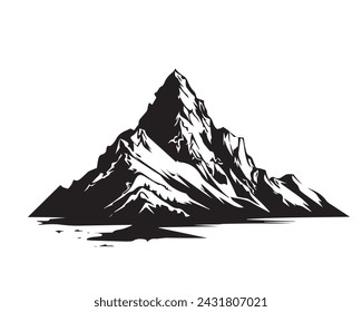 single mountain silhouette. vector illustration