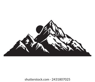 single mountain silhouette. vector illustration