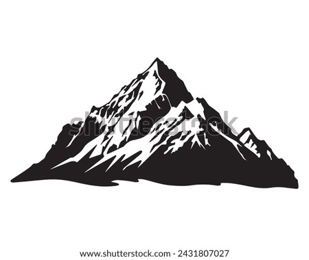 single mountain silhouette. vector illustration