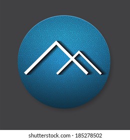 Single mountains icon on the gray background