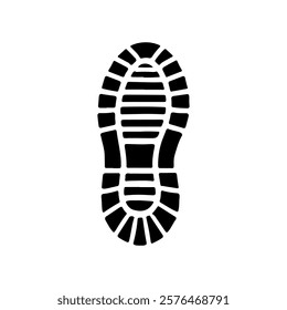 Single muddy boot print icon silhouette vector illustration design on white background.