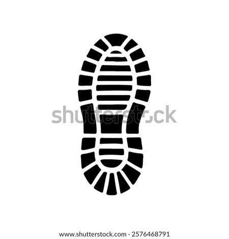 Single muddy boot print icon silhouette vector illustration design on white background.