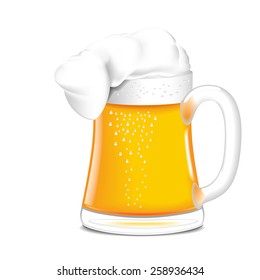 Single mug with beer. Vector.