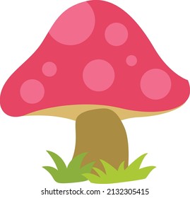 Single Mushroom Clipart Vector for decorations