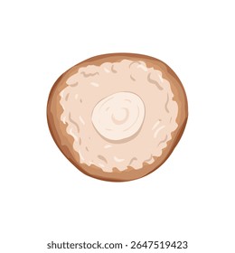 Vista simples em forma de cogumelo. Cogumelo inteiro isolado sobre fundo branco. ilustração de comida plana simples de vetor desenhado à mão para visuais, design de cozinha, embalagem, receitas, decoração de produto, adesivos