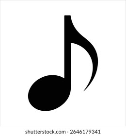 Sola nota de música aislada en el fondo blanco en negro