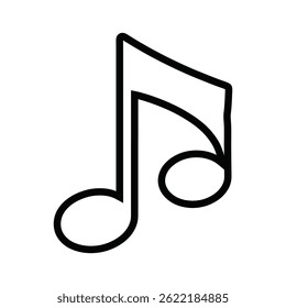 Single music note outline icon