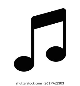 Single music note silhouette icon