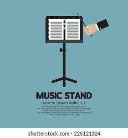 Single Music Stand With Conductor Vector Illustration