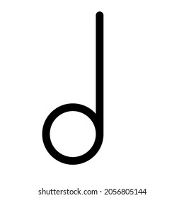 Single musical note logotype layout on an application