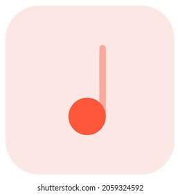 Single musical note logotype layout on an application