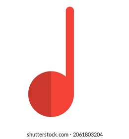 Single musical note logotype layout on an application