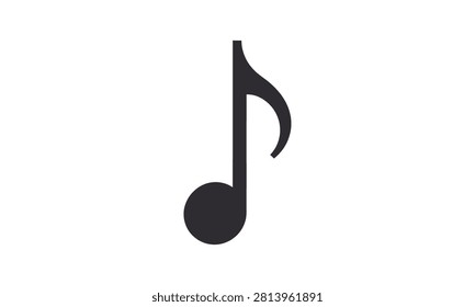 Single musical note sign for audio player and sound application.
