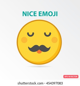 Single Nice emoji. Isolated vector illustration on white background.
