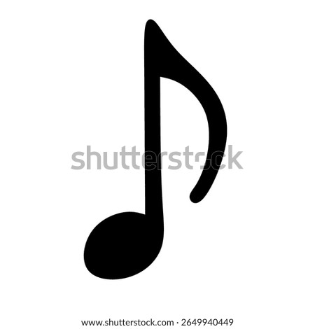 A single note with a filled notehead, a stem, and two flags. It usually represents a quarter of a beat.