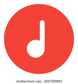 Single note music application isolated on a white background