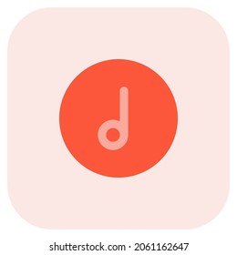 Single note music application isolated on a white background