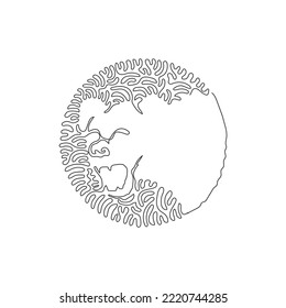 Einmalige, lockige Zeichnung von tödlichen Raubfischen.Abstrakter Kunststil. Grafisches Design, Vektorgrafik eines mächtigen Kieferns für Symbol, Symbol, Firmenlogo und Plakatdruck
