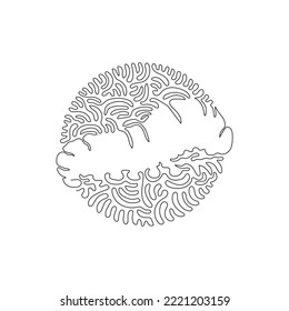 Single one curly line drawing of babies larvae butterflies abstract art. Continuous line draw graphic design vector illustration of herbivorous animals for icon, symbol, logo, poster print decoration 