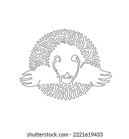 Single one curly line drawing of cute moles abstract art. Continuous line draw graphic design vector illustration of moles have large digging paws for icon, symbol, company logo, and pet lover club