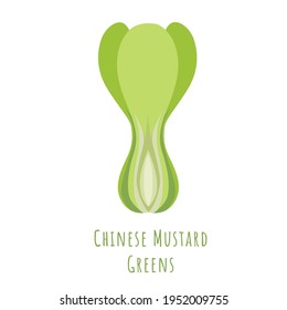 Single one Leaf mustard isolated on white