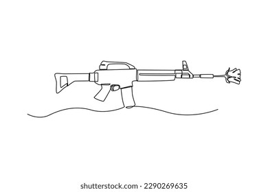 Single one line drawing anti terrorism day. Anti terrorism concept. Continuous line draw design graphic vector illustration.