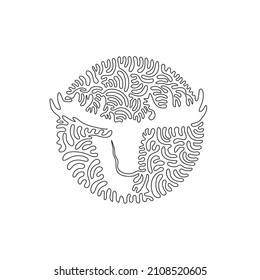 Single one line drawing of beautiful antlers moose abstract art. Continuous line draw graphic design vector illustration of adorable mammal for icon, symbol, company logo, poster wall decor