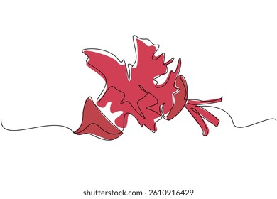 Single one line drawing beetroot cut into 2 parts and the bottom part splashes juice. Fresh fruit. Maintaining the health of pregnant women. Juice Splash. Continuous line design graphic illustration