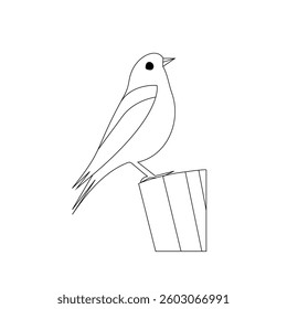 Single one line drawing bird vector