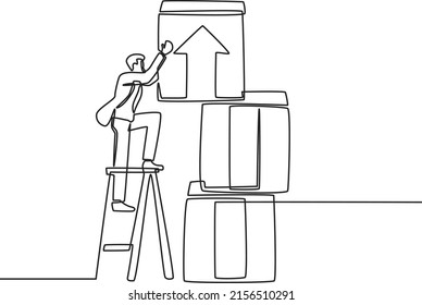 Single One Line Drawing Businessman Using Stock Vector (Royalty Free ...