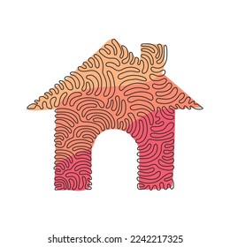 Single one line drawing camera linear icon, simple digital device flat design for app logo web website button ui ux interface. Swirl curl style. Continuous line draw design graphic vector illustration