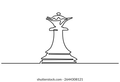 Single one line drawing chess pieces aligned, luxury hand drawn or engraving. King, Queen, Bishop, Knight, Rook, Pawn. Leader success concept. Continuous line draw design graphic vector illustration