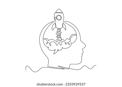 Single one line drawing concept of productivity boosting. Continuous line draw design graphic vector illustration.