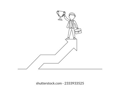 Single one line drawing concept of productivity boosting. Continuous line draw design graphic vector illustration.