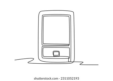 Single one line drawing Contact us icon concept. Continuous line draw design graphic vector illustration.