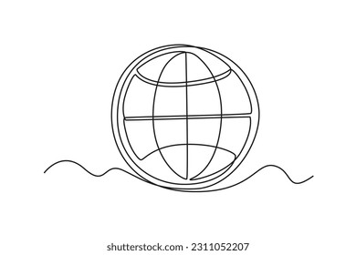 Single one line drawing Contact us icon concept. Continuous line draw design graphic vector illustration.