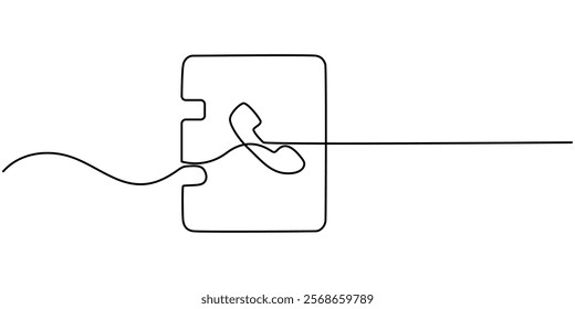 Single one line drawing Contact us icon concept. Continuous line draw design graphic vector illustration, Contact book symbol icon continuous one line drawing, Contact book. At, list, email, message. 