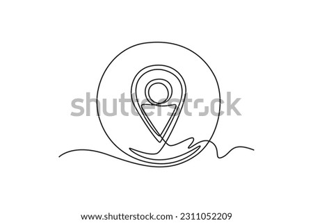 Single one line drawing Contact us icon concept. Continuous line draw design graphic vector illustration.