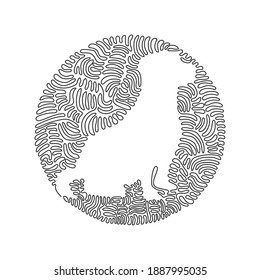 Single one line drawing of cute dog sitting abstract art. Continuous line draw graphic design vector illustration of friendly domestic animal for icon, symbol, company logo, poster wall decor